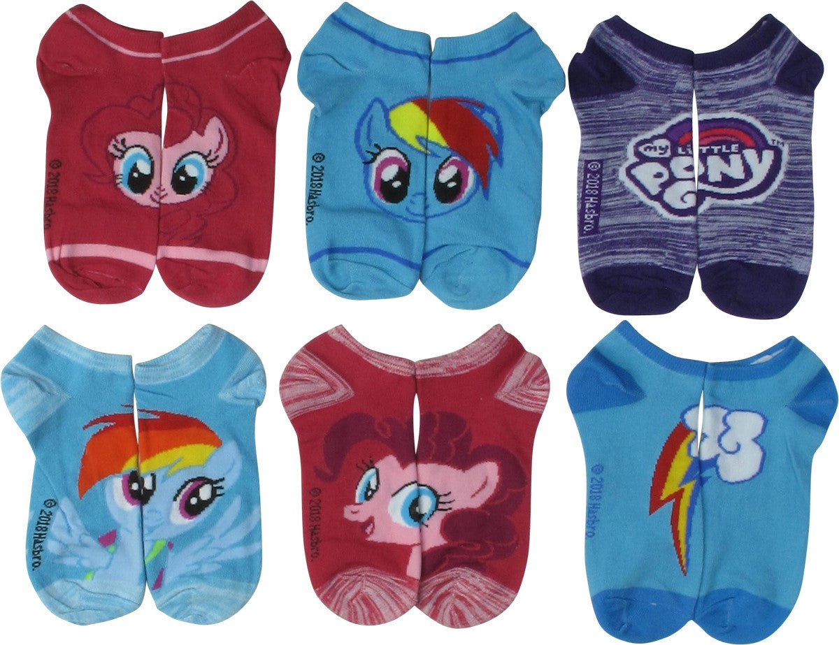 My Little Pony Characters 6 Pack Ankle Socks Set
