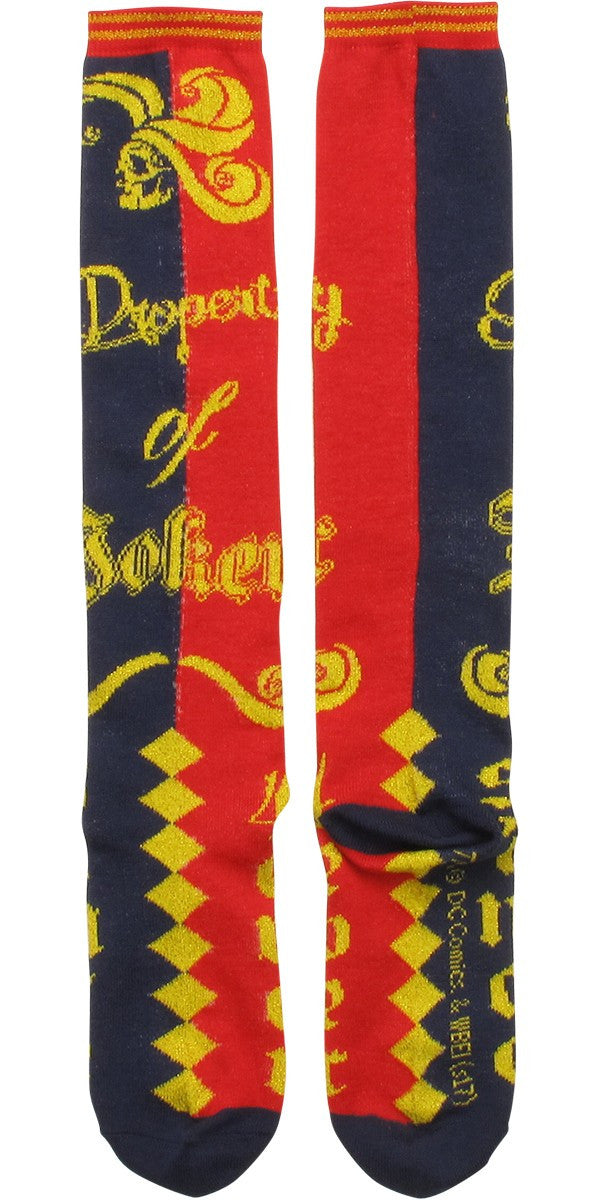 Suicide Squad Property of Joker Knee High Socks