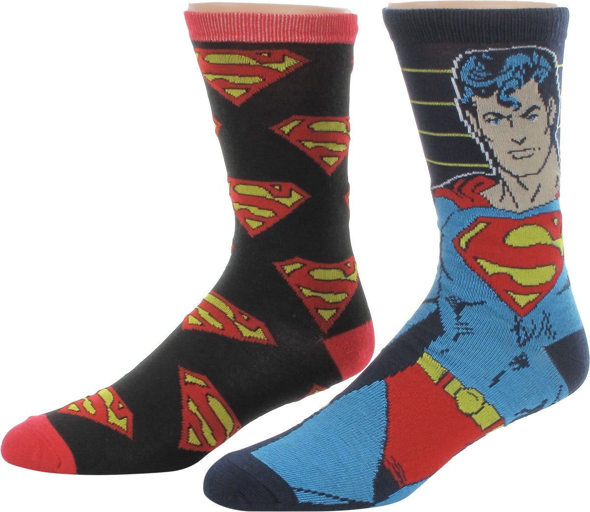 Superman Hero and Logos 2 Pair Socks Set