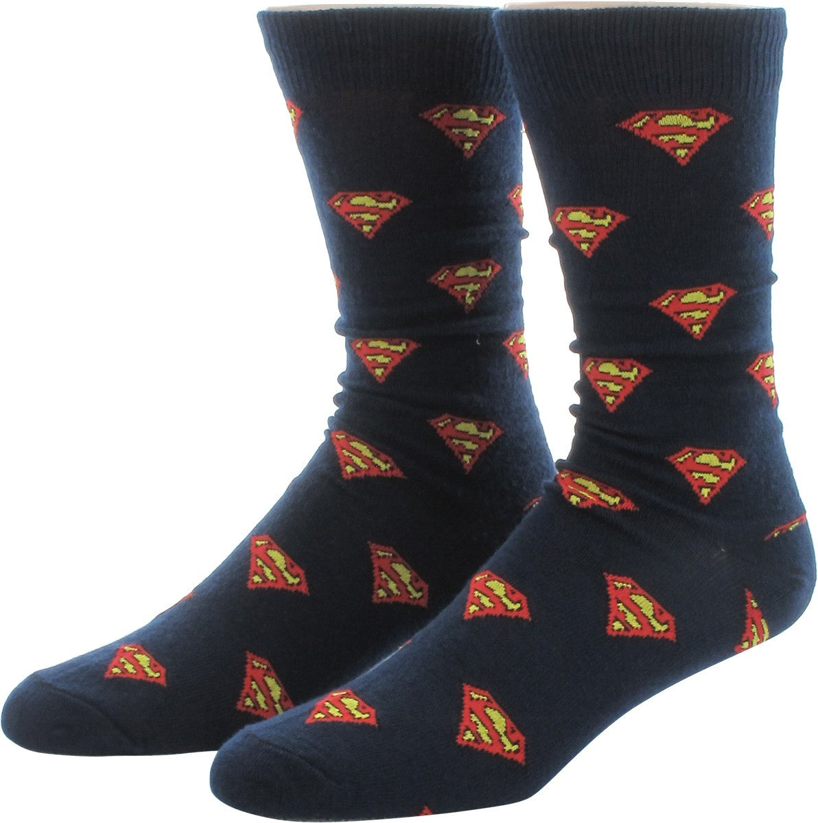 Superman Logos Argyle 2 Pair Crew Socks Set