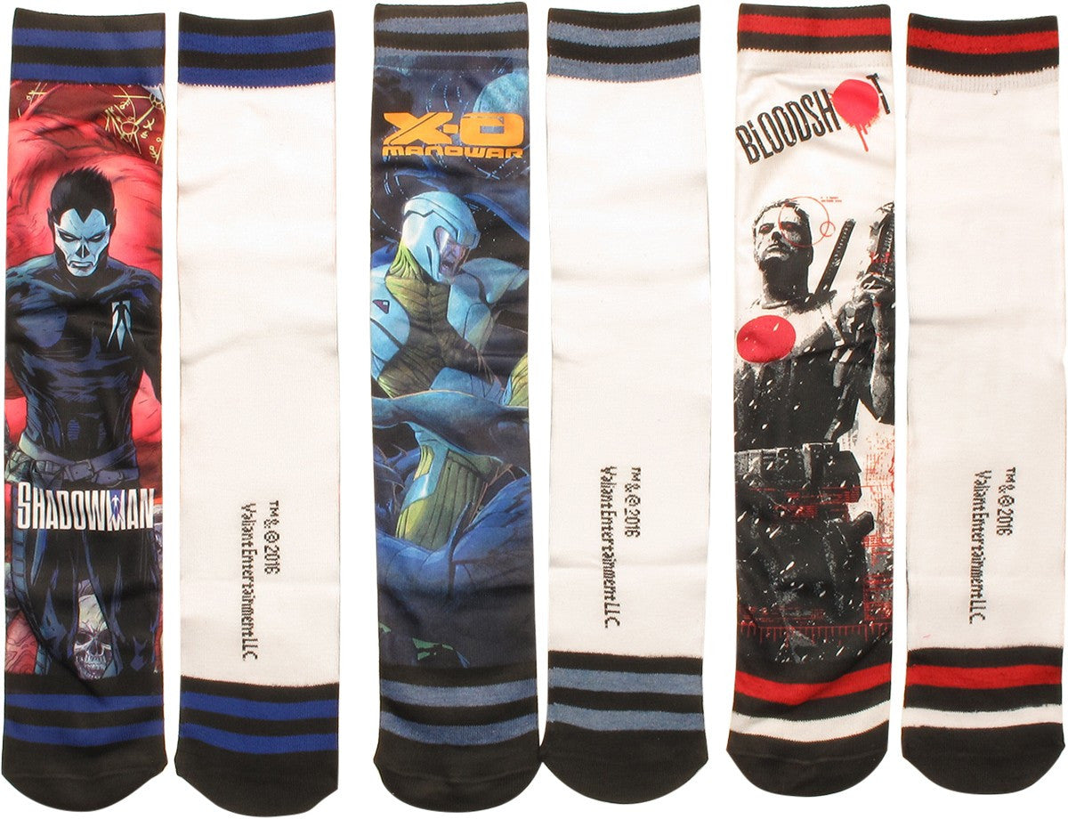 Valiant Comics Trio Dye Sub 3 Pair Crew Socks Set