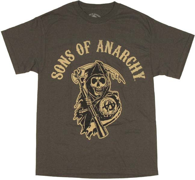 Sons of Anarchy Reaper Logo Charcoal T Shirt