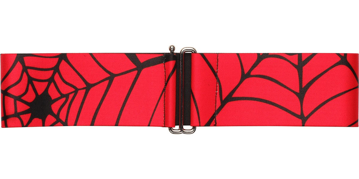 Spiderman Black Webs on Red Cinch Waist Belt