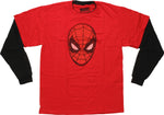 Spiderman Classic Mask Distressed LS Youth T-Shirt
