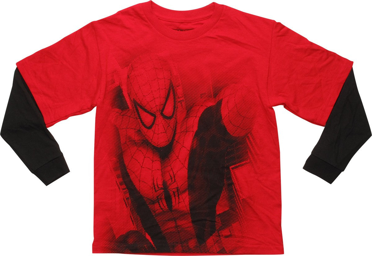 Spiderman Dot Matrix Picture LS Youth T-Shirt