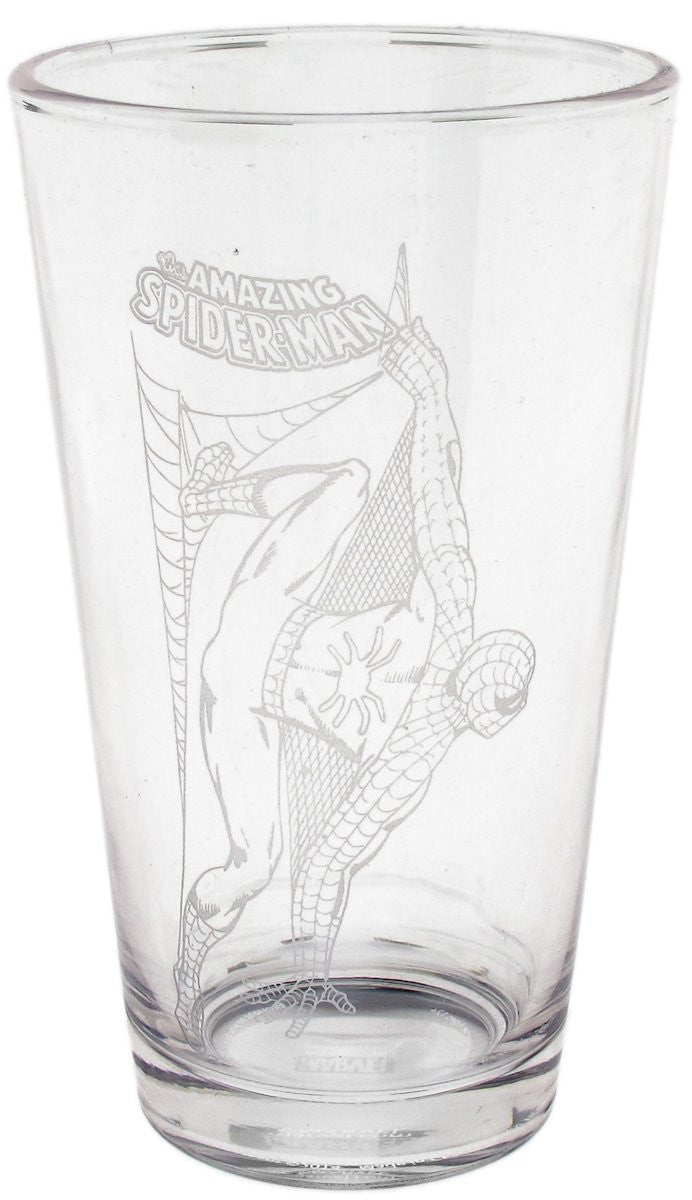 Spiderman Etched Pint Glass