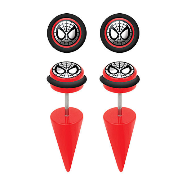 Spiderman Faux Taper Earrings