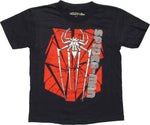 Spiderman Foil Logo Name Juvenile T Shirt