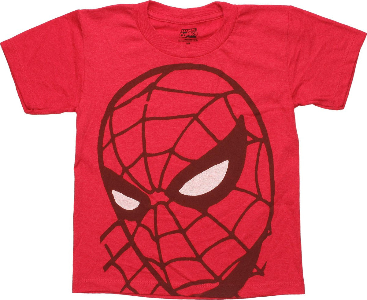 Spiderman Head Off Center Juvenile T Shirt