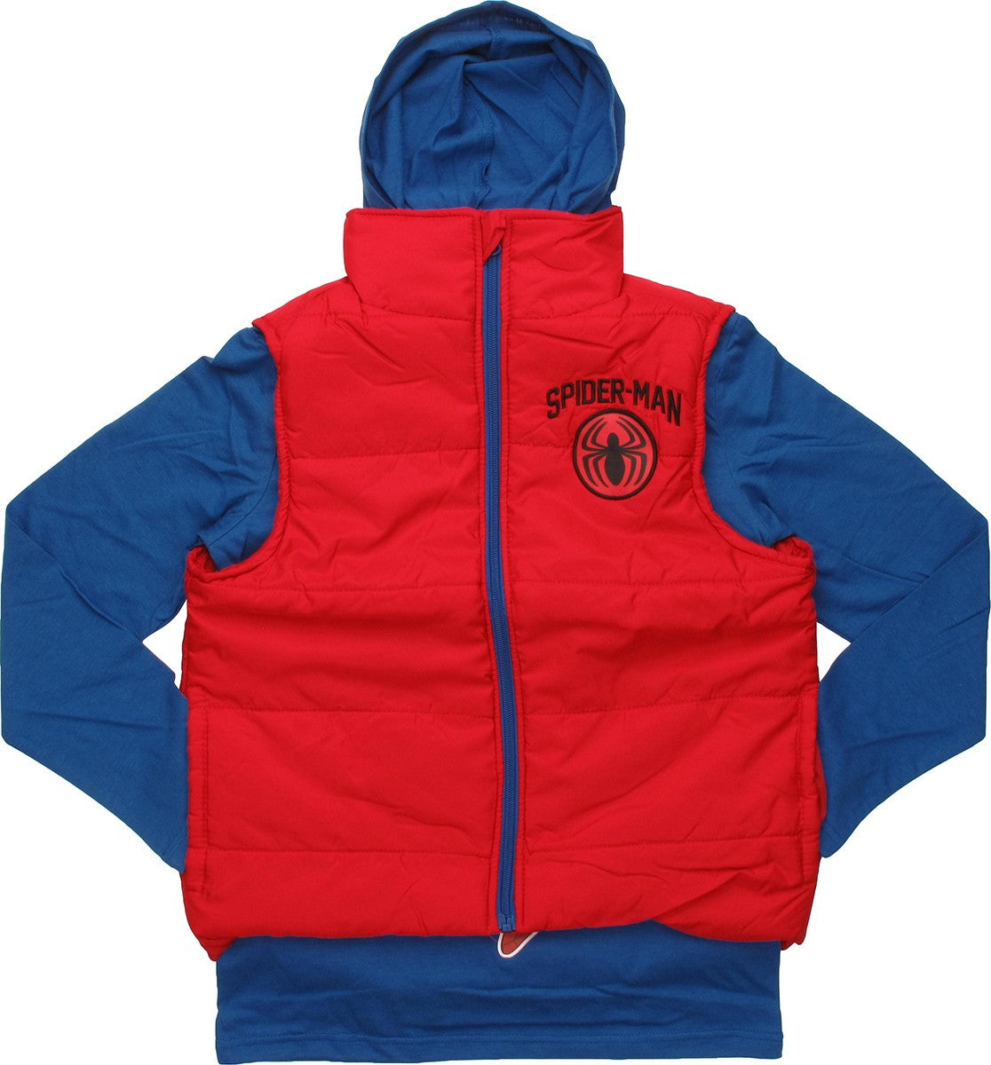 Spiderman Hooded Shirt and Sleeveless Youth Jacket