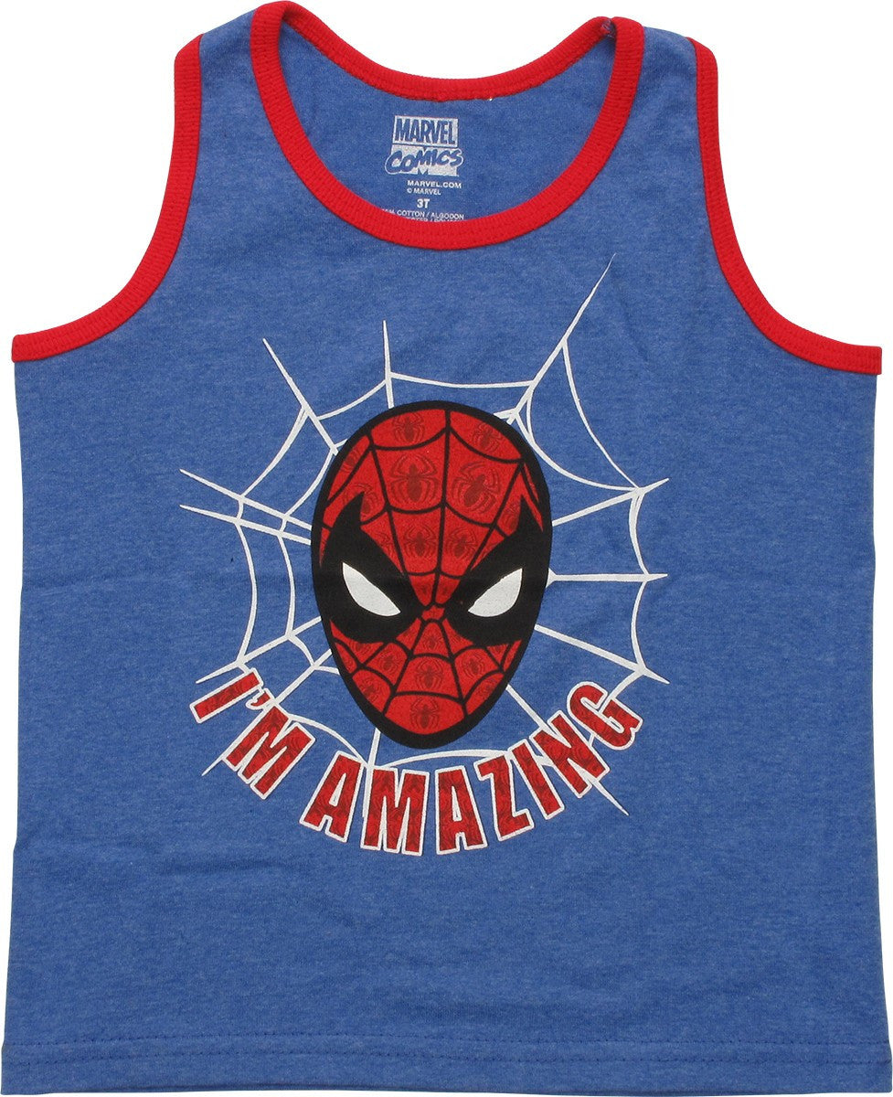 Spiderman Im Amazing Ringer Toddler Tank Top