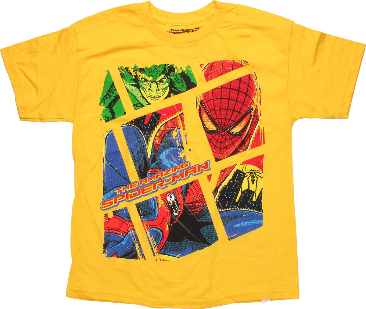 Spiderman Lizard Box Yellow Youth T Shirt