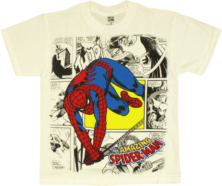 Spiderman Panel Sketch Youth T Shirt