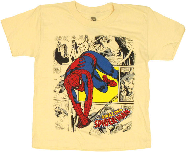 Spiderman Sketch Panels Juvenile T Shirt