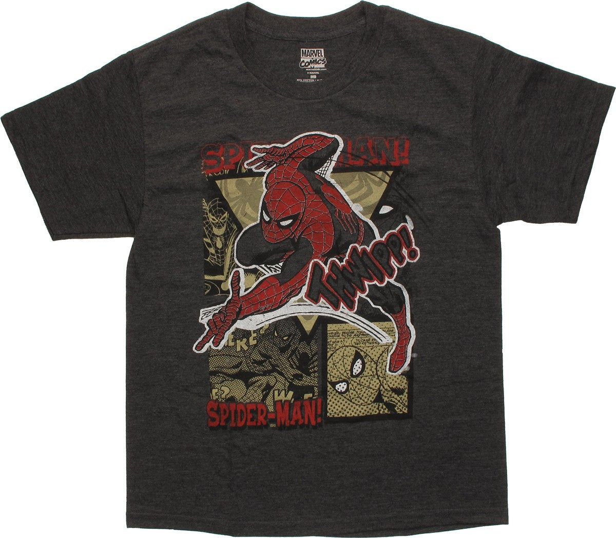 Spiderman Thwipp Heather Charcoal Youth T Shirt