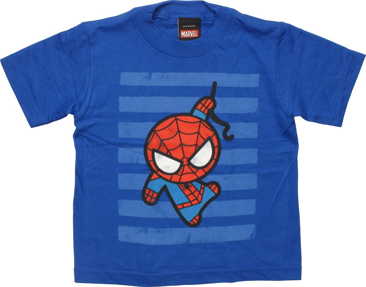 Spiderman Toy Striped Blue Toddler T-Shirt