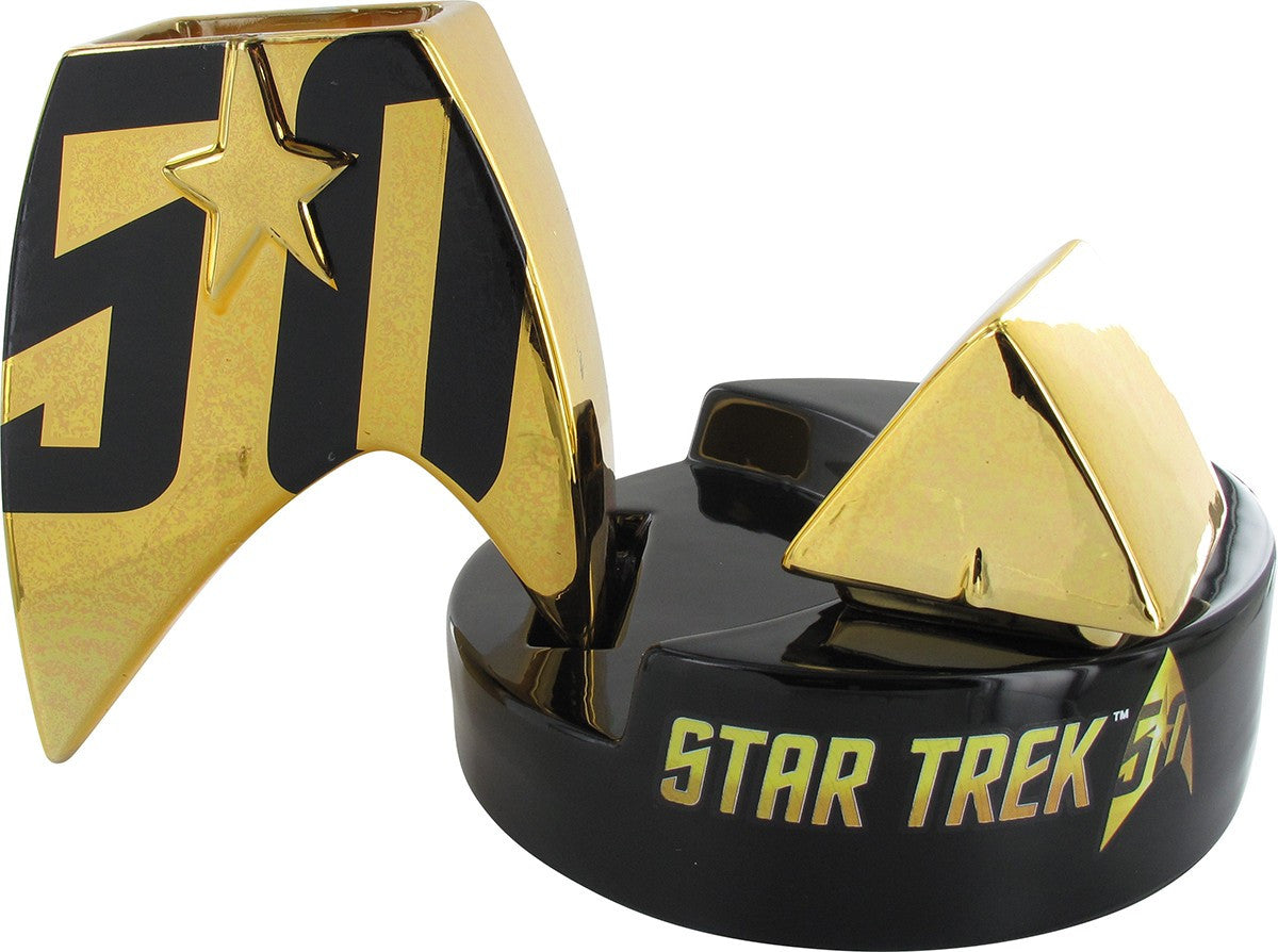 Star Trek 50th Anniversary Logo Lidded Ceramic Jar