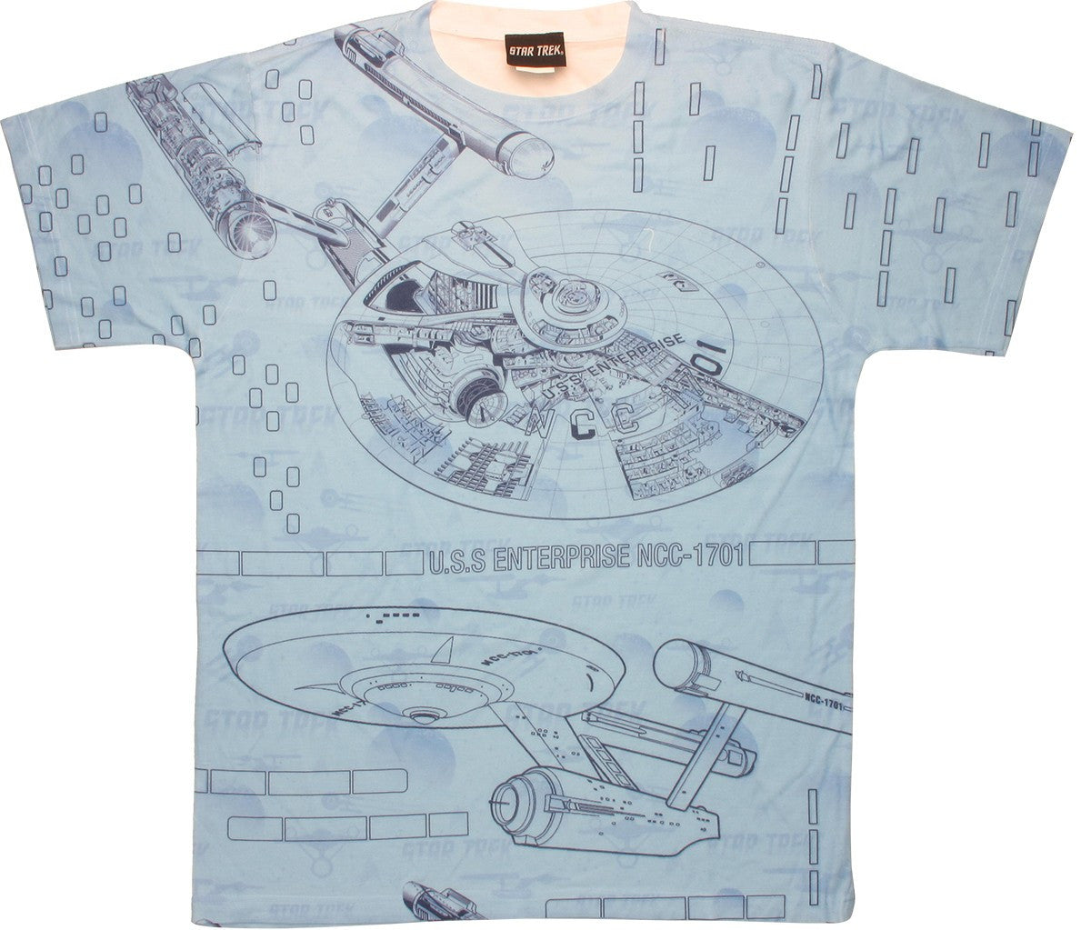 Star Trek Enterprise Blueprints Sublimated T Shirt