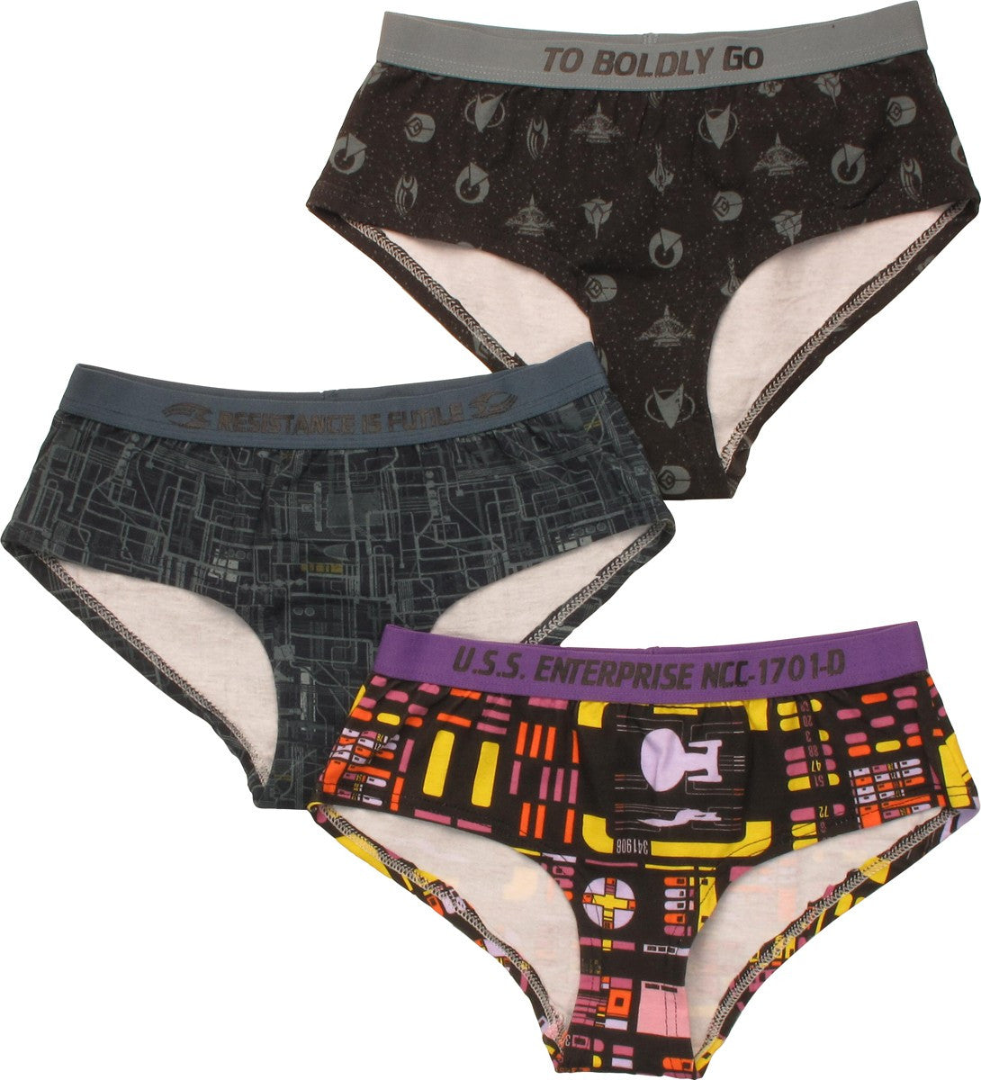 Star Trek TNG All Over Print 3 Pack Panty Set