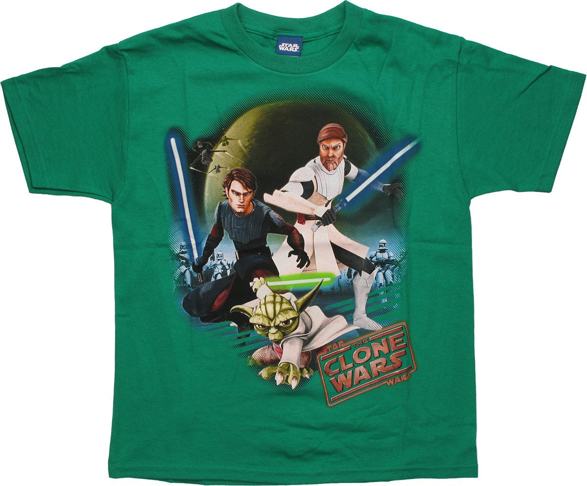 Star Wars Clone Wars Cartoon Jedis Youth T-Shirt