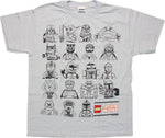 Star Wars Lego Nineteen Characters Youth T-Shirt