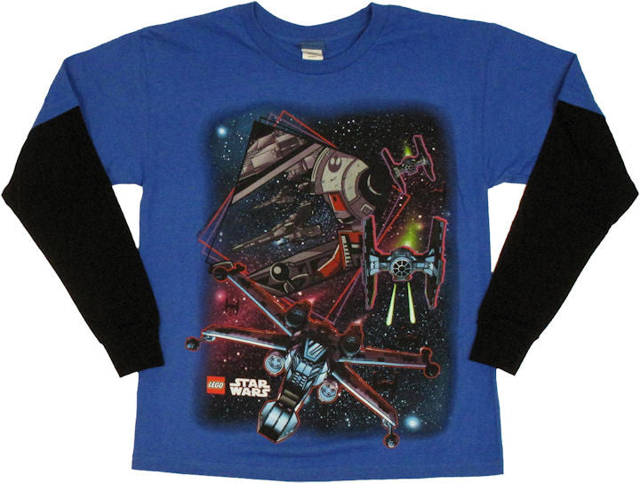 Star Wars Lego Ship Battle Long Sleeve Youth T Shirt