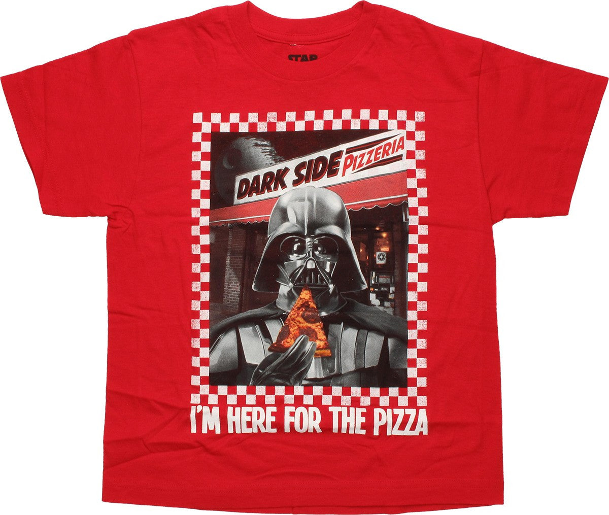 Star Wars Vader Here for the Pizza Youth T-Shirt
