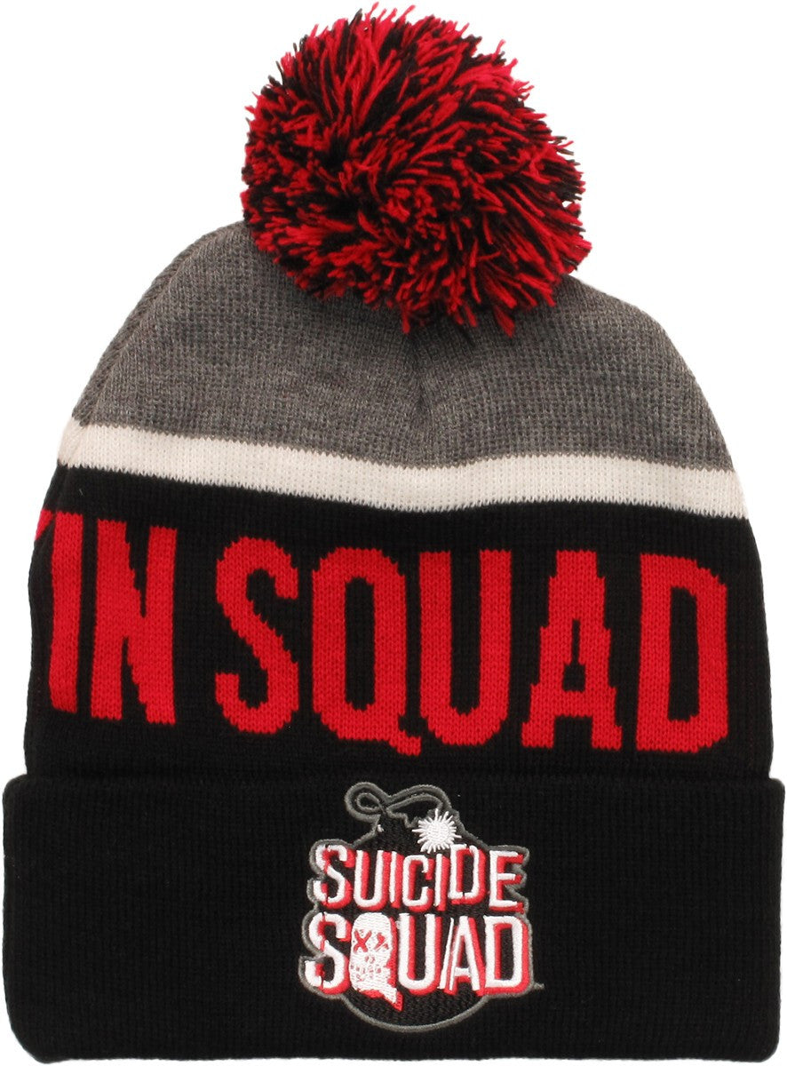 Suicide Squad In Squad We Trust Cuff Pom Beanie