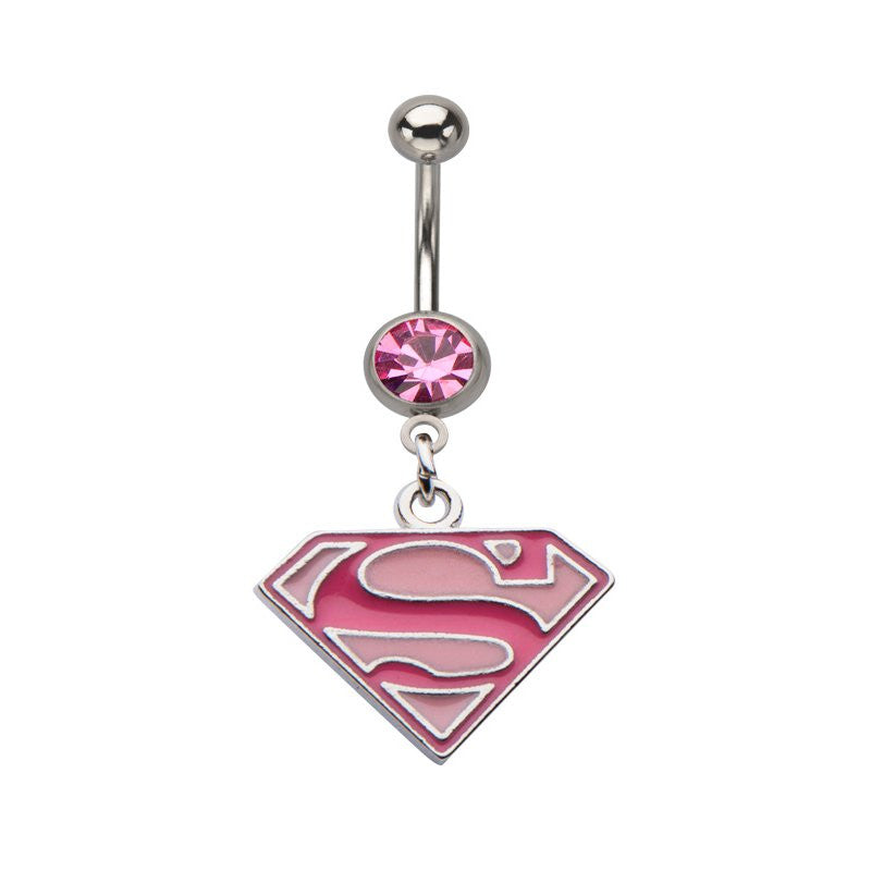 Supergirl Logo Dangle Belly Ring