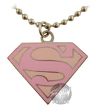 Supergirl Pink Shield Logo Necklace
