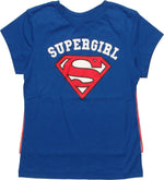 Supergirl Name Over Logo Caped Youth Girls T-Shirt