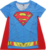 Supergirl Sublimated Logo Cape Juniors T-Shirt