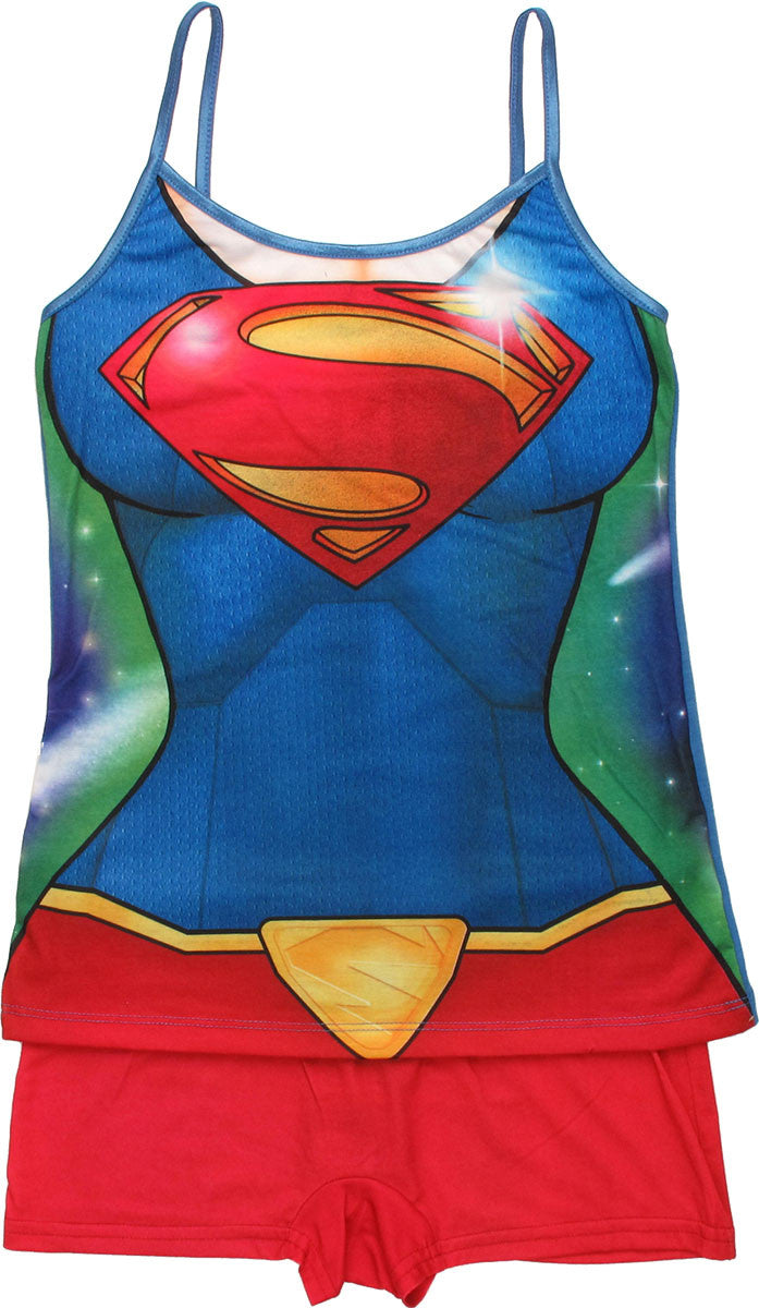 Supergirl Suit Cami and Shorts Junior Pajama Set