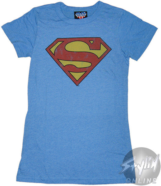 Superman Distressed Logo Baby Tee