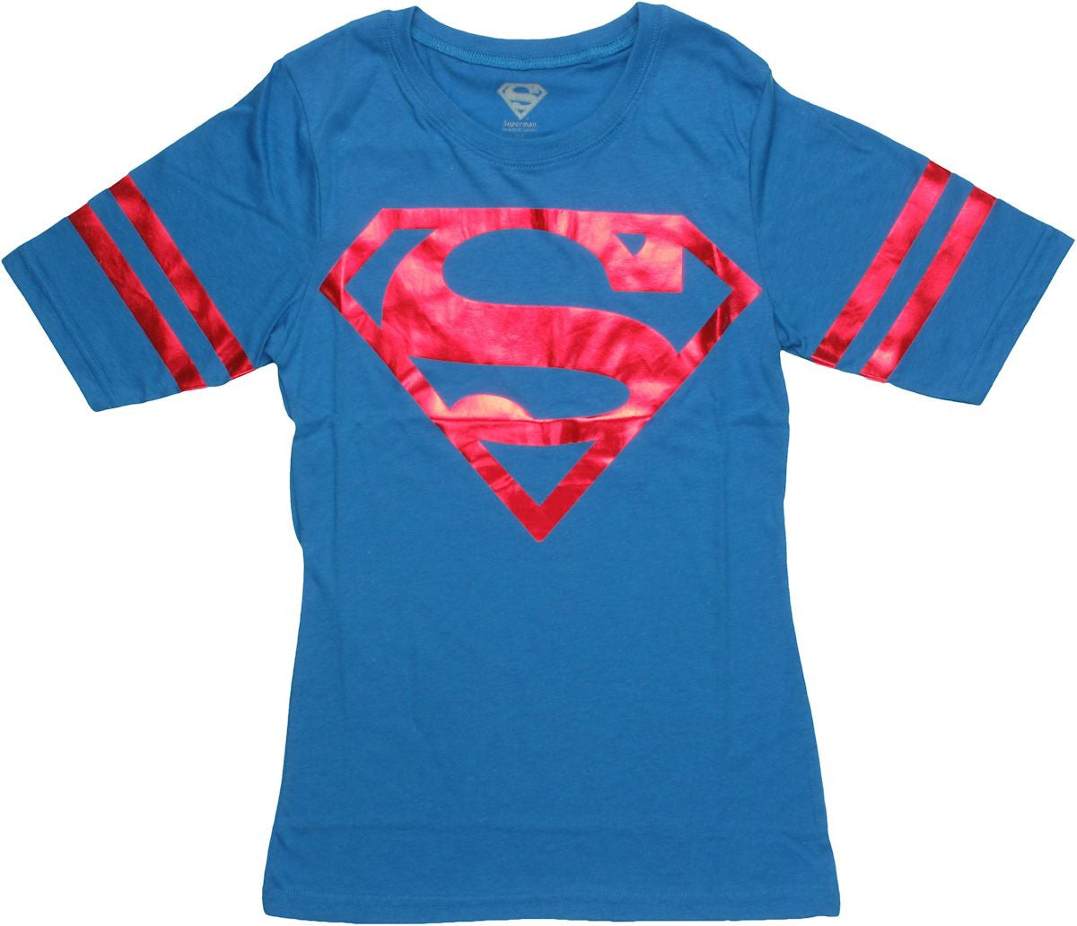 Superman Foil Jersey Baby Tee