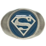 Superman Logo Brushed Signet Ring
