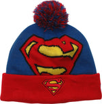 Superman Logo Cuff Pom Beanie