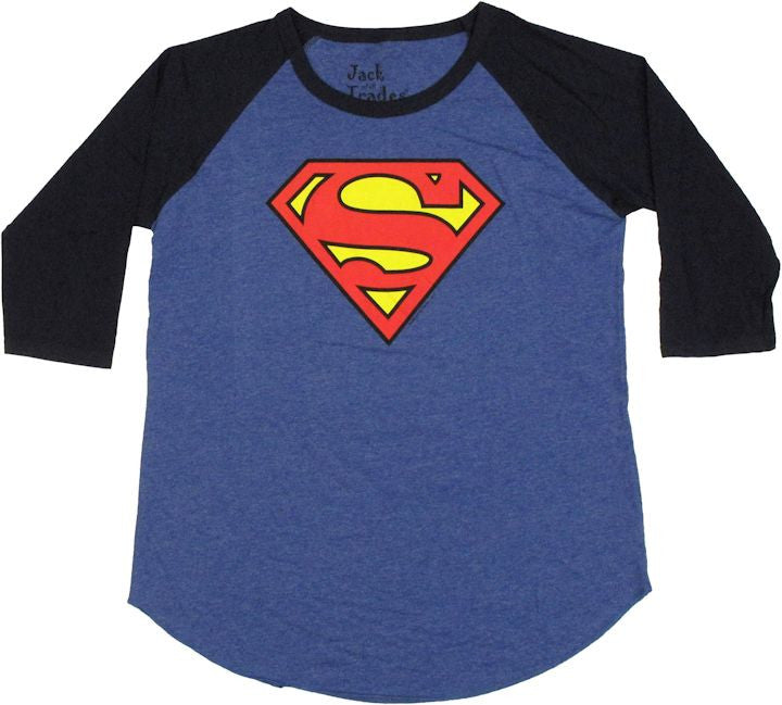 Superman Logo Raglan Ladies Tee