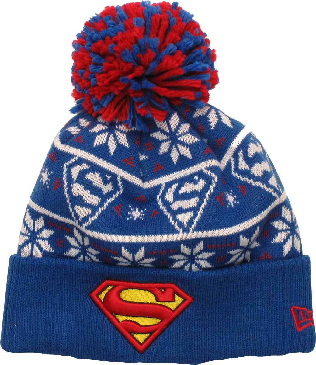 Superman Logo Sweater Chill Pom Beanie