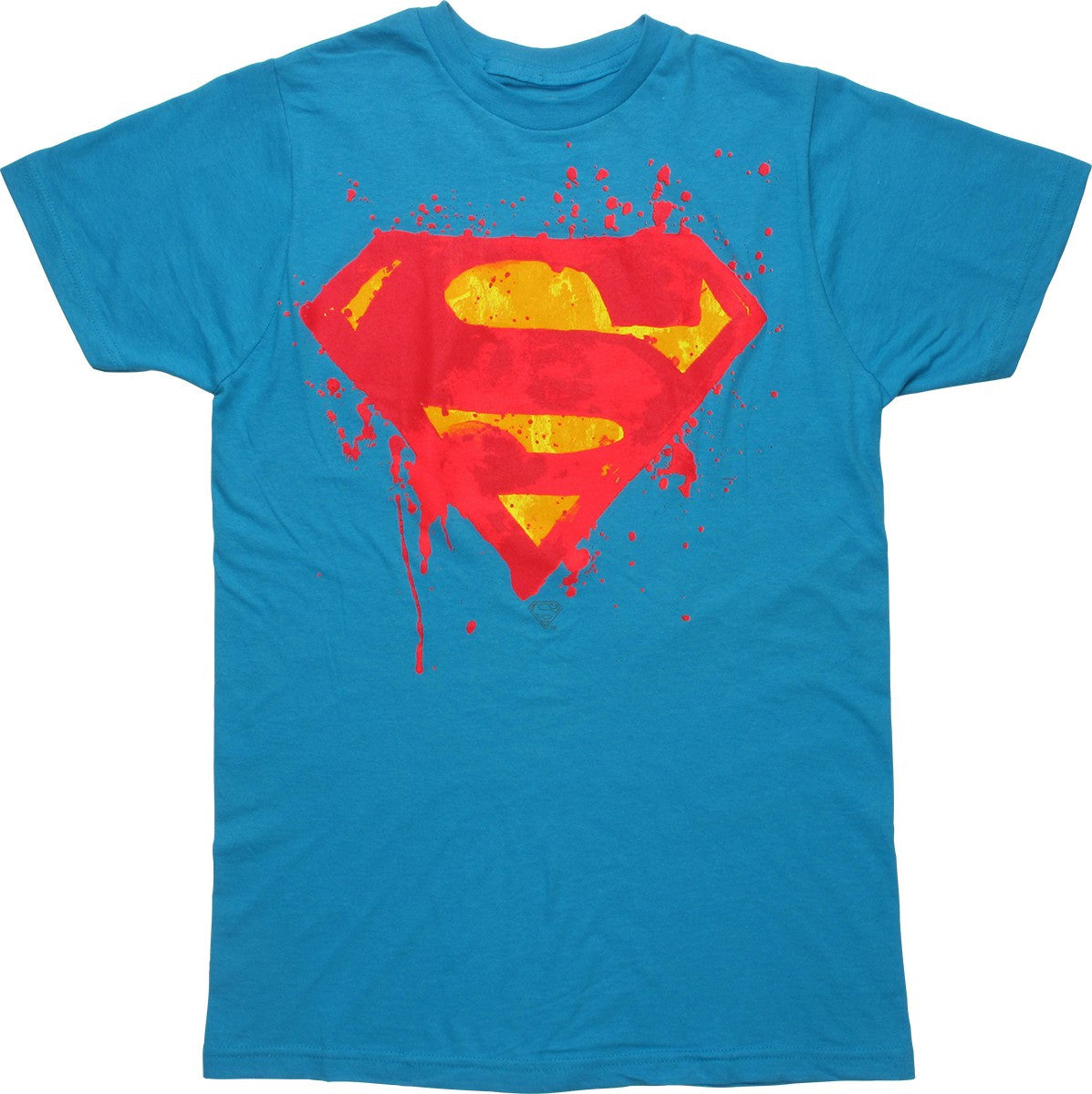 Superman Neon Splatter Logo T-Shirt