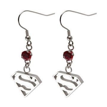 Superman Silver Earrings