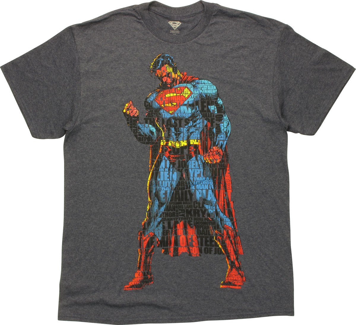 Superman Standing Word Collage T-Shirt