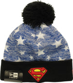 Superman Stars Cuff Pom Beanie