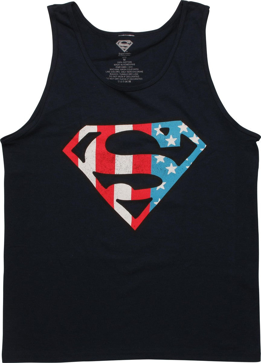 Superman Stars Stripes Logo Tank Top