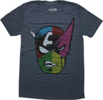 Avengers Hero Six Piece Pie Face Charcoal T-Shirt