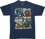 Avengers Year Book Squares Heather Navy T-Shirt