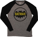 Batman Detective Logo Raglan Long Sleeve T-Shirt