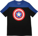 Captain America Logo Blue Black Jersey Shirt