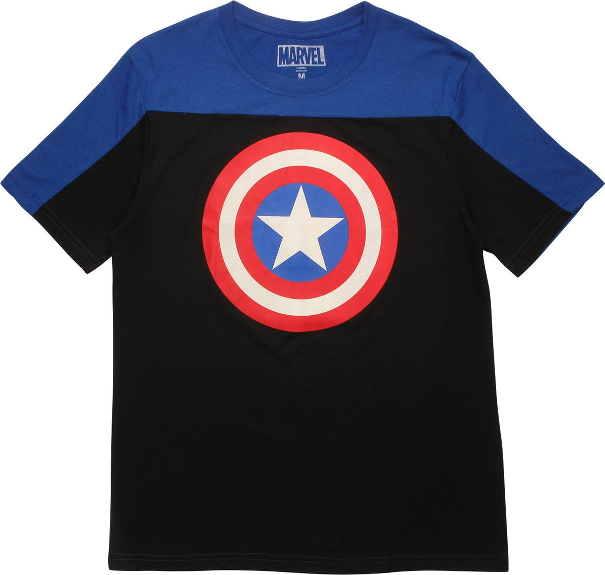 Captain America Logo Blue Black Jersey Shirt