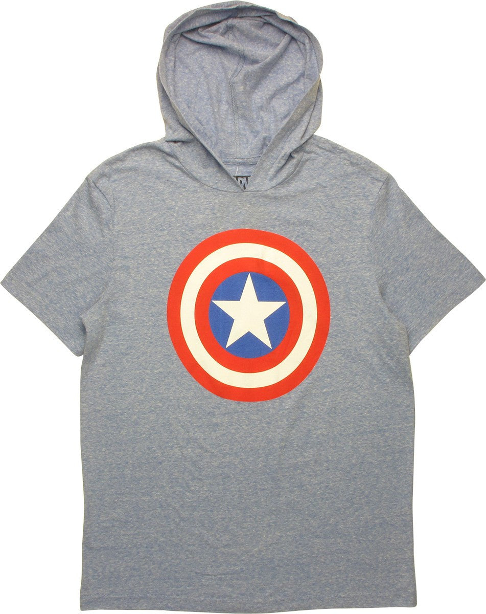 Captain America Shield Logo Hooded T-Shirt